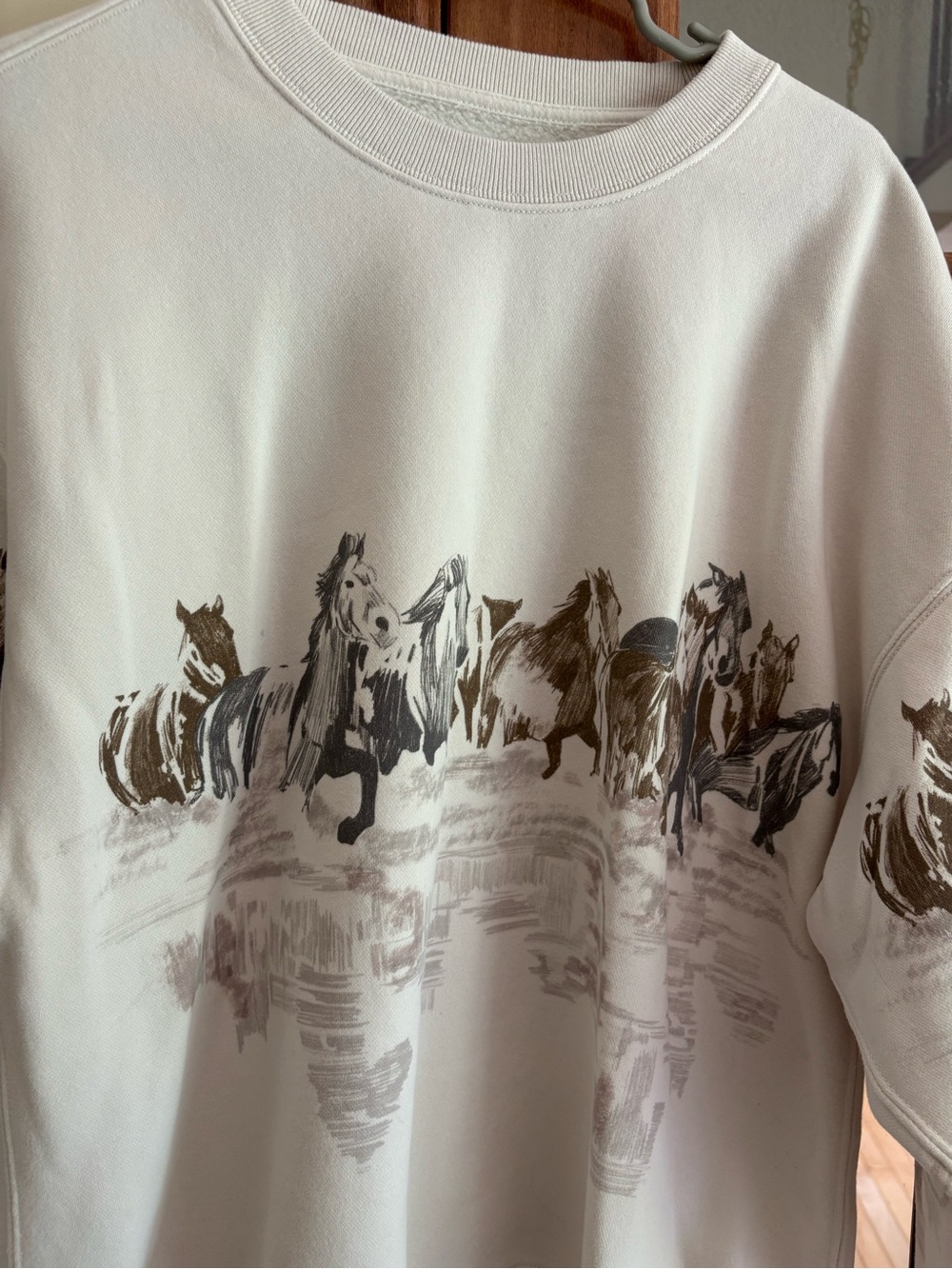 Abercrombie & Fitch Sunday Crew Horse Graphic Sweatshirt in large - Picture 3 of 5